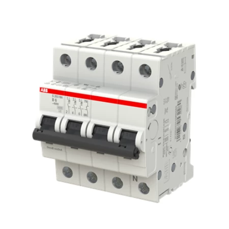 S203-B 6 NA Automatski prekidač, 3P+N, In=6A, B karakteristika, Icn=6kA, Icu=10kA