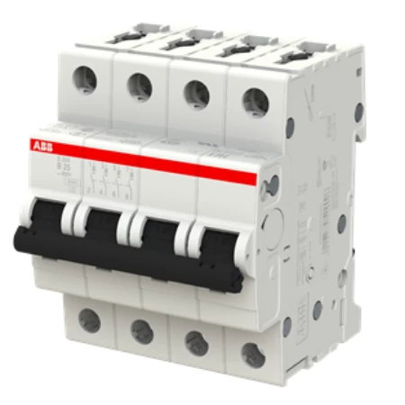 S204-B25, Četvoroloplni automatski osigurač 25A, B karakteristika, Icn=6kA, Icu=10kA