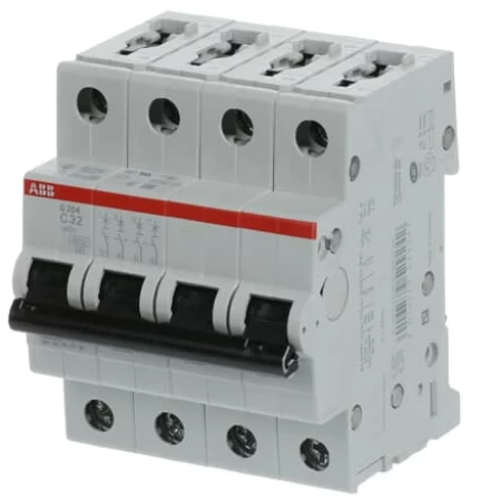 S204-C32, Četvoropolni automatski osigurač 32A, C karakteristika, Icn=6kA, Icu=10kA