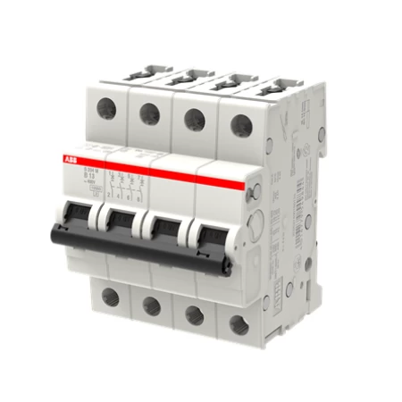 S204M-B13, Četvoropolnii automatski osigurač 13A, B karakteristika, Icn=10kA, Icu=15kA