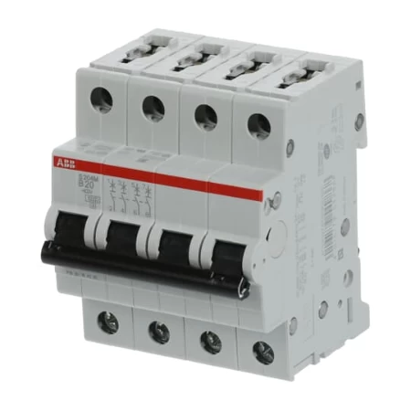 S204M-B20, Četvoropolnii automatski osigurač 20A, B karakteristika, Icn=10kA, Icu=15kA