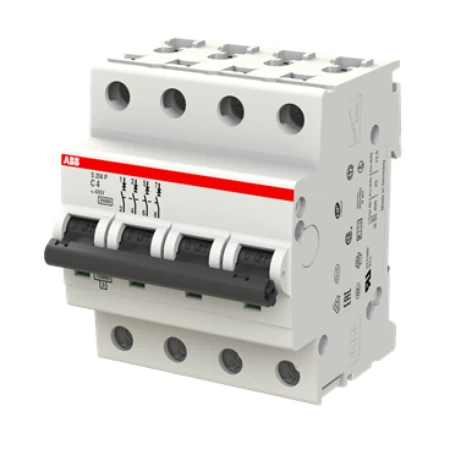 S204P-C4, Četvoropolni automatski osigurač 4A, C karakteristika, Icn=25kA, Icu=25kA