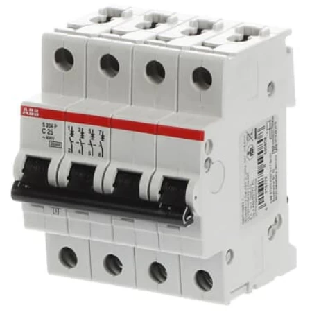 S204P-C25, Četvoropolni automatski osigurač 25A, C karakteristika, Icn=25kA, Icu=25kA