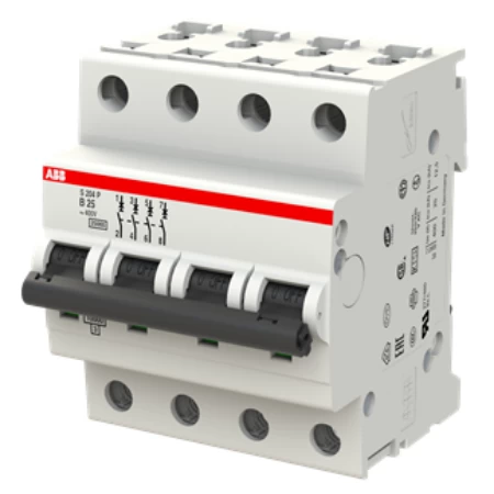 S204P-B25, Četvoropolni automatski osigurač 25A, B karakteristika, Icn=25kA, Icu=25kA
