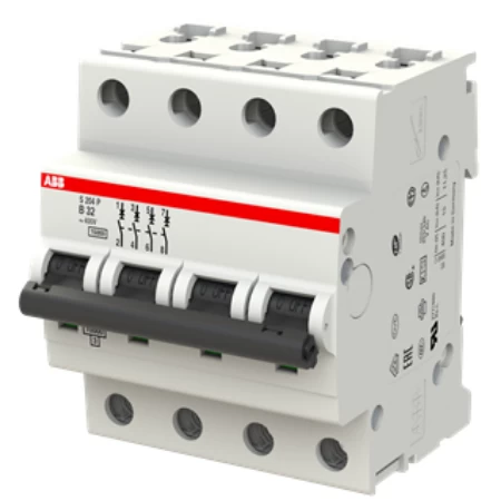 S204P-B32, Četvoropolni automatski osigurač 32A, B karakteristika, Icn=15kA, Icu=15kA