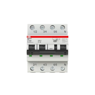 DS203NC C25 AC30, Diferencijalna automatska zaštitna (FID) sklopka, C-karakteristika, 25A, 30mA, 3P+N, 4 modula, Icn=6kA, Icu=10kA, tip AC