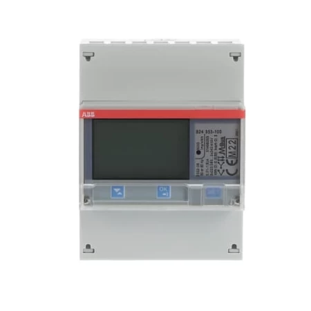 B24 353-100, Energy meter Silver, M-bus, Three-phase, 1 A